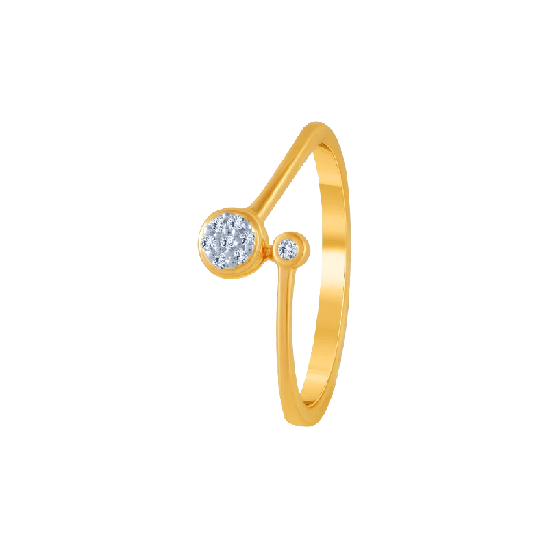 women’s diamond rings-18KT (750) Yellow Gold And Diamond Ring For Women