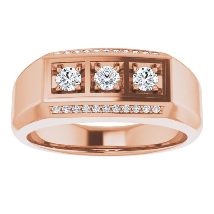 women’s elegant rings-14K Rose 3/8 CTW Natural Diamond Ring