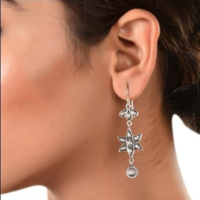 women’s charm earrings-Silver Mountain 925 Sterling Silver Dangler Earrings