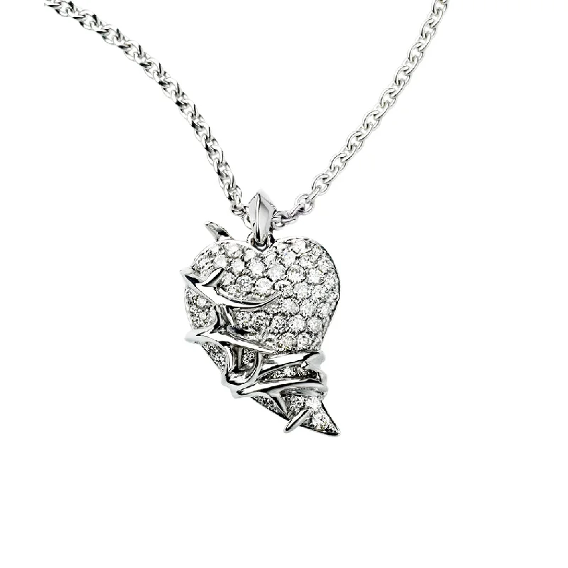 women’s flower necklaces-women’s flower necklaces-Impassioned Necklace - 18ct White Gold & Diamond