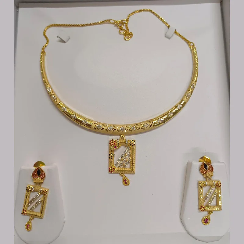 women’s gold-plated necklaces-women’s gold-plated necklaces-Pari Art Jewellery Forming Necklace Set