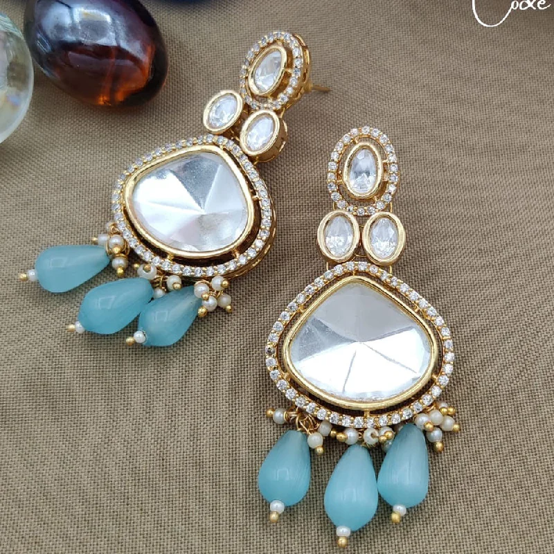 women’s twisted hoop earrings-Jewel Addiction Gold Plated Kundan Dangler Earrings