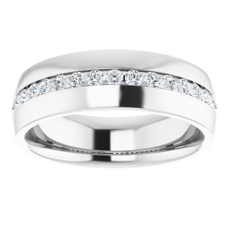 women’s promise rings-women’s promise rings-Platinum 3/8 CTW Natural Diamond Band