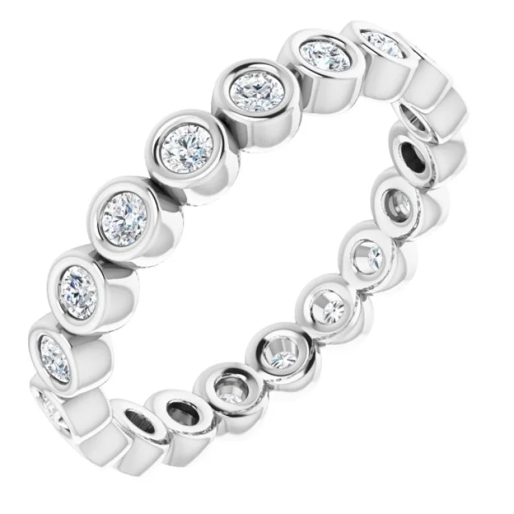 women’s gemstone rings-women’s gemstone rings-14K White 3/8 CTW Natural Diamond Eternity Band Size 7