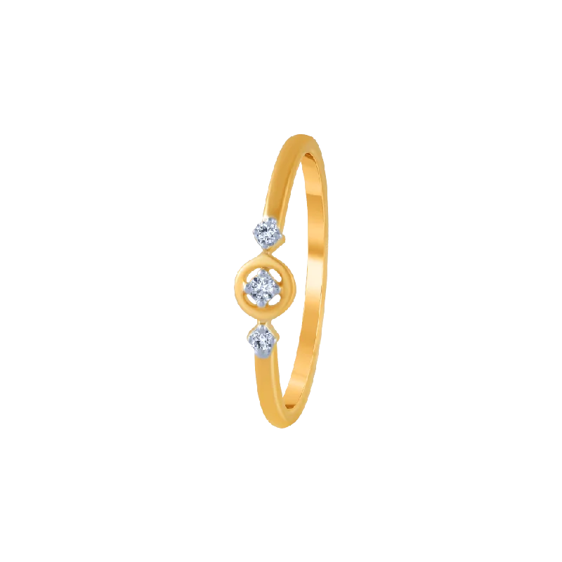 women’s matching wedding rings-18KT (750) Yellow Gold And Diamond Ring For Women