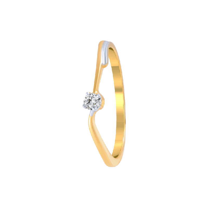 women’s heart-shaped rings-18KT (750) Yellow Gold And Diamond Ring For Women