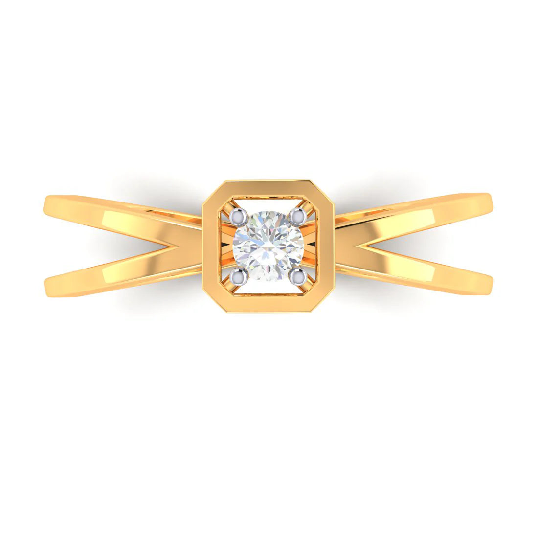 women’s opal rings-Square Shape Gold & Diamond Ring