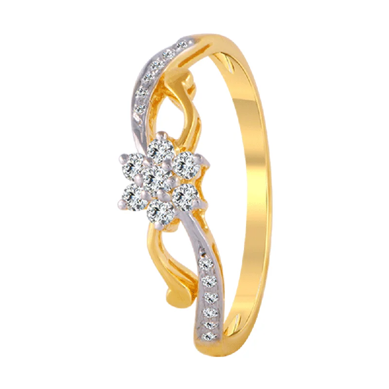 women’s infinity diamond rings-18KT (750) Yellow Gold And Diamond Ring For Women