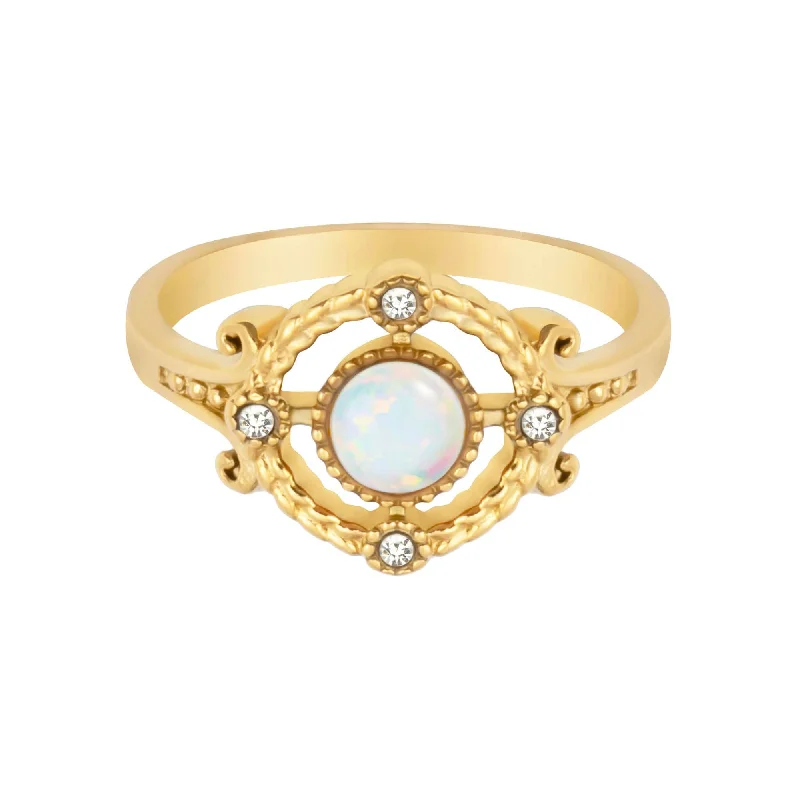 women’s vintage rings-women’s vintage rings-Jolie Opal Ring