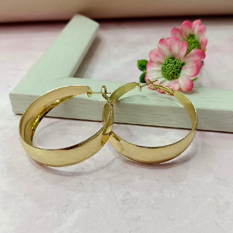 women’s blue gemstone earrings-Infinity Jewels Gold Plated Hypoallergenic Nickel Free Hoop Earrings