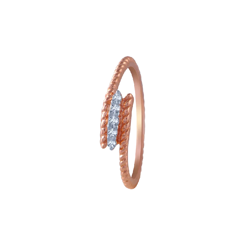 women’s chunky fashion rings-18KT (750) Rose Gold And Diamond Ring For Women