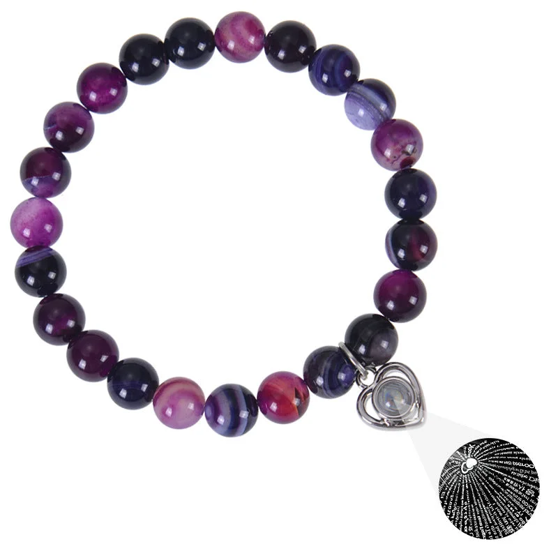 Purple Striped Agate Bracelet