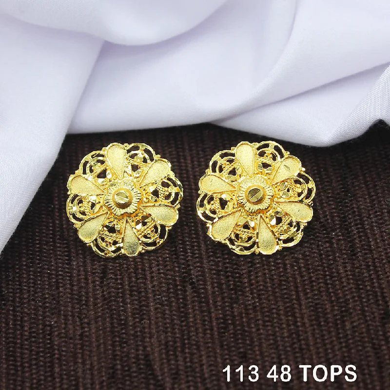 women’s vintage-inspired earrings-Mahavir Dye Gold Studs Earrings