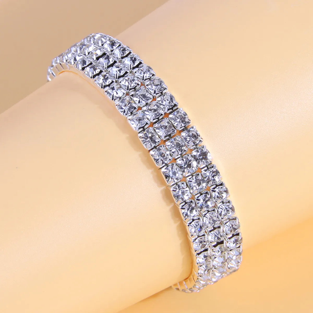 women’s stylish bracelets-1 Piece Simple Style Square Ferroalloy Inlay Rhinestones Women's Bracelets