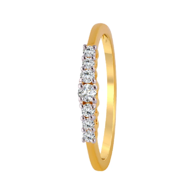 women’s statement diamond rings-18KT (750) Yellow Gold And Diamond Ring For Women