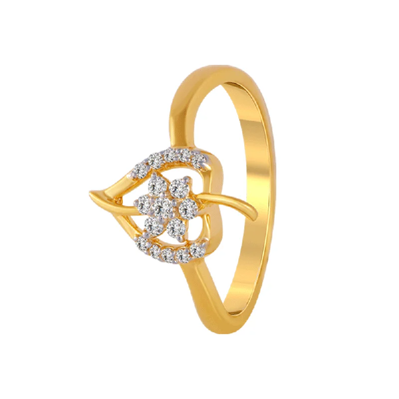 women’s geometric rings-18KT (750) Yellow Gold And Diamond Ring For Women