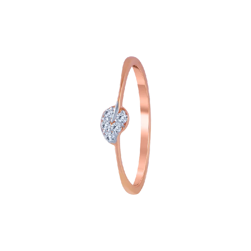 women’s pearl rings-18KT (750) Rose Gold And Diamond Ring For Women