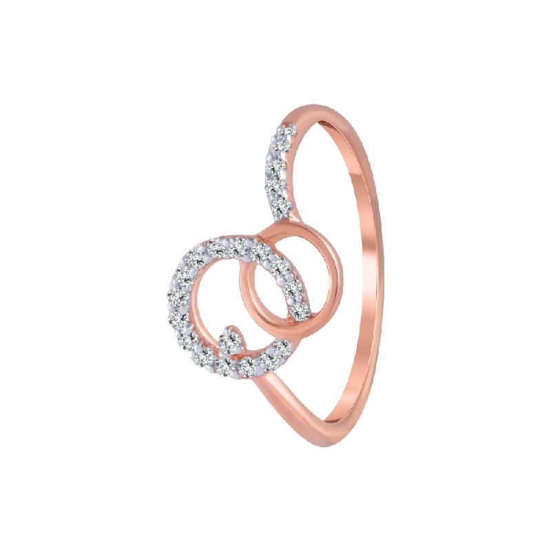 women’s elegant rings-18KT (750) Rose Gold And Diamond Ring For Women