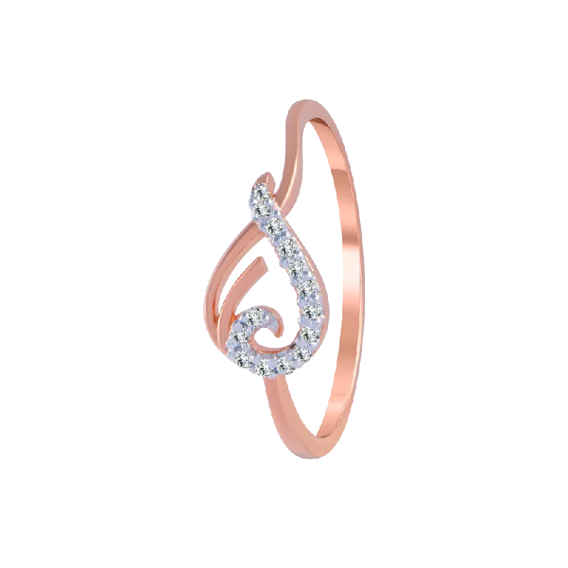 women’s heart-shaped rings-18KT (750) Rose Gold And Diamond Ring For Women