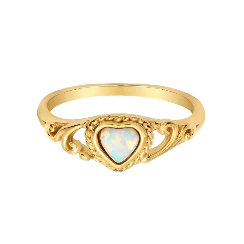 women’s minimal rings-women’s minimal rings-Funk Opal Ring