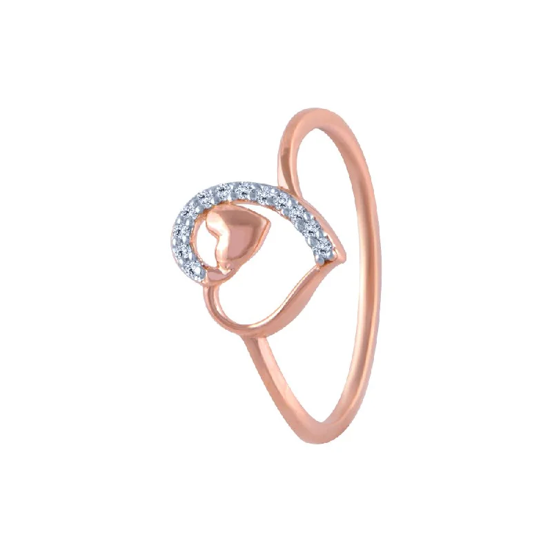 women’s chunky fashion rings-18k (750) Rose Gold And Diamond Ring For Women