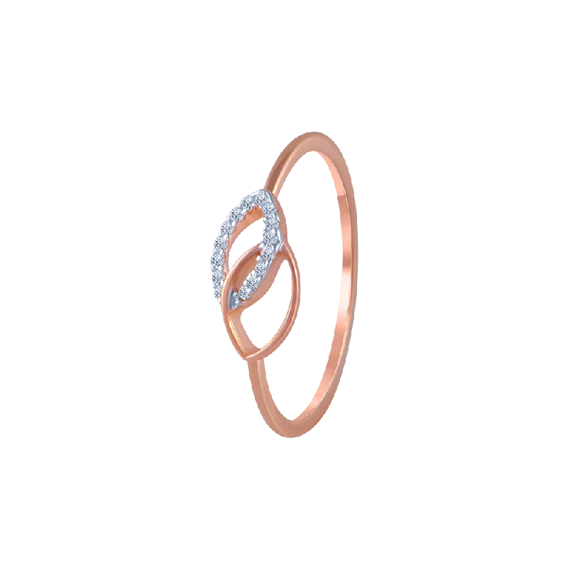 women’s titanium rings-18KT (750) Rose Gold And Diamond Ring For Women