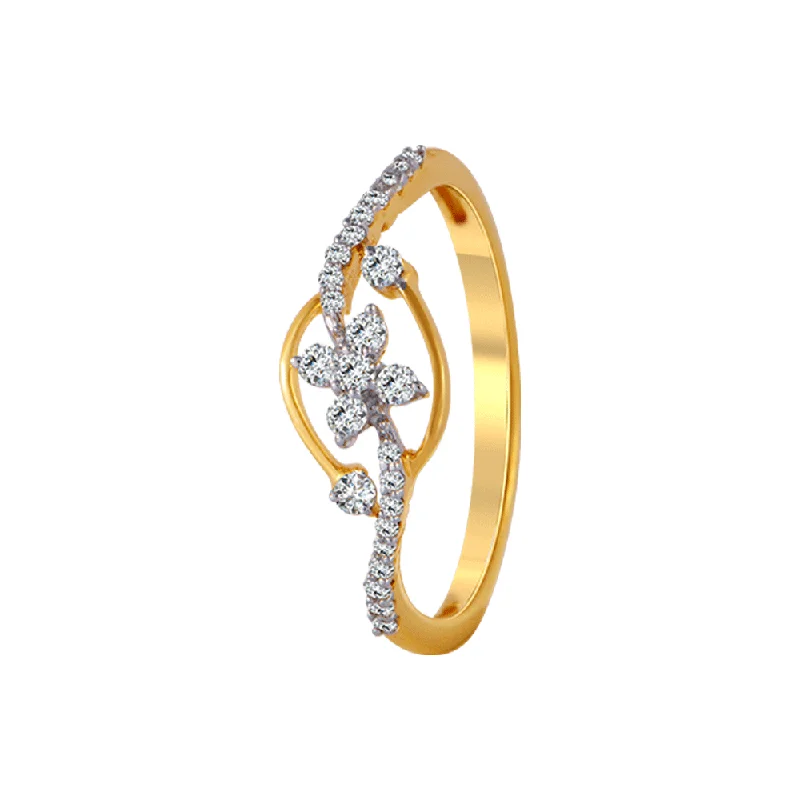 women’s engagement rings-18KT (750) Yellow Gold And Diamond Ring For Women