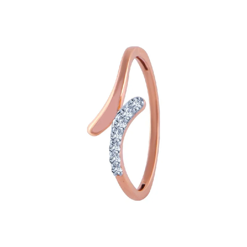 women’s oval rings-18k (750) Rose Gold And Diamond Ring For Women