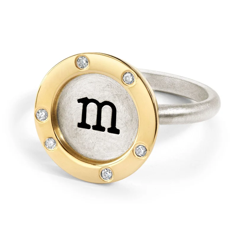 women’s statement rings-women’s statement rings-Initial Charming Ring