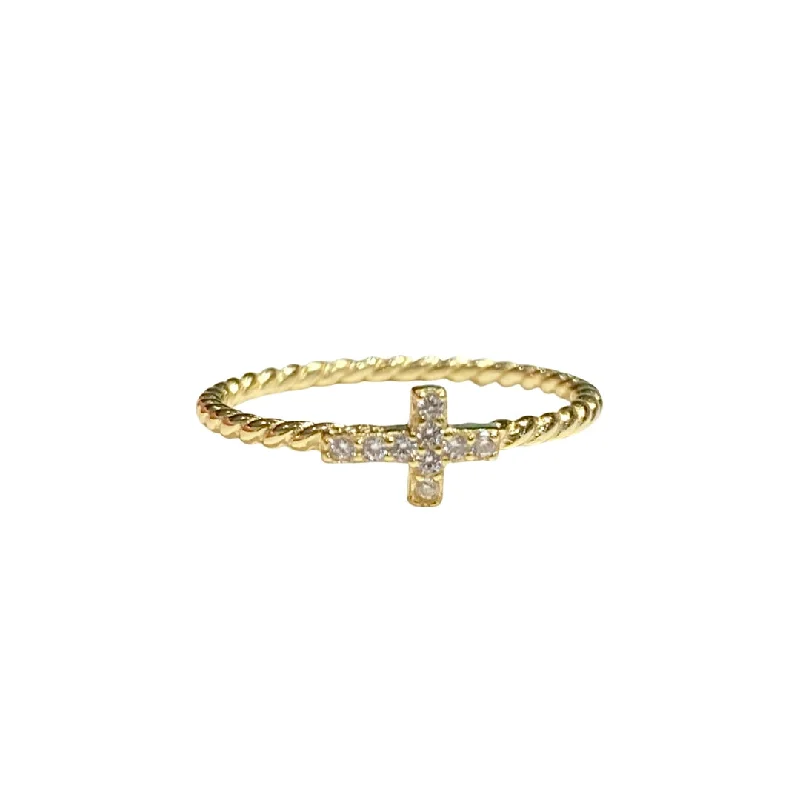 women’s titanium rings-women’s titanium rings-Cross Twisted Rope Ring