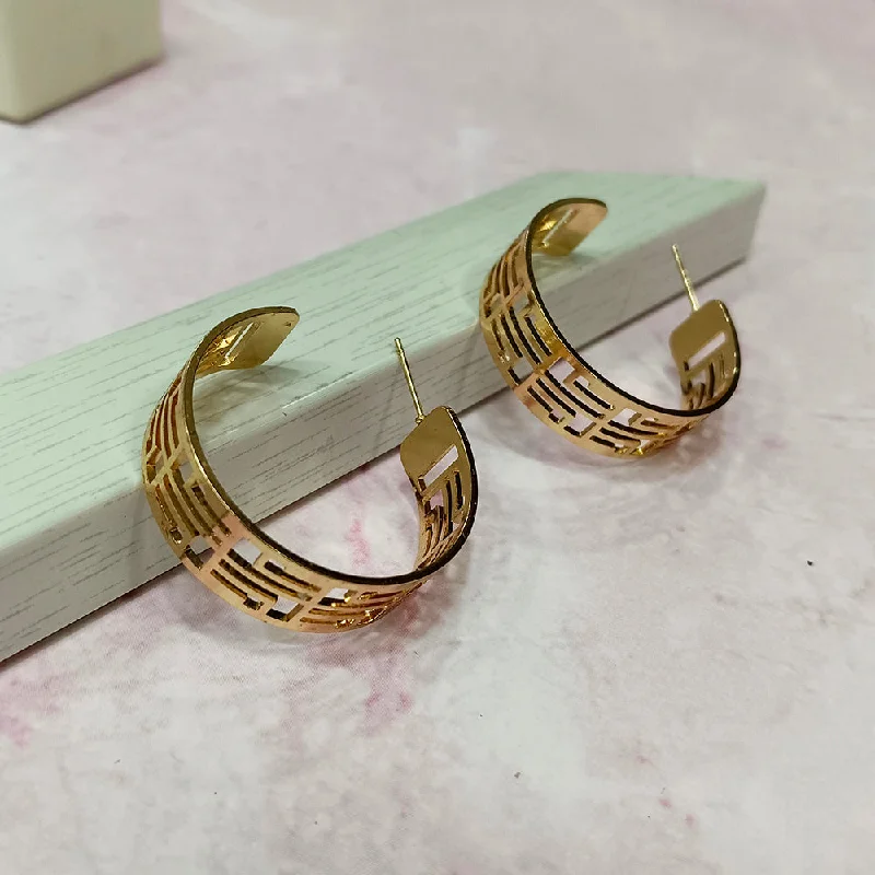 women’s sterling silver hoop earrings-Infinity Jewels Gold Plated Hypoallergenic Nickel Free Hoop Earrings