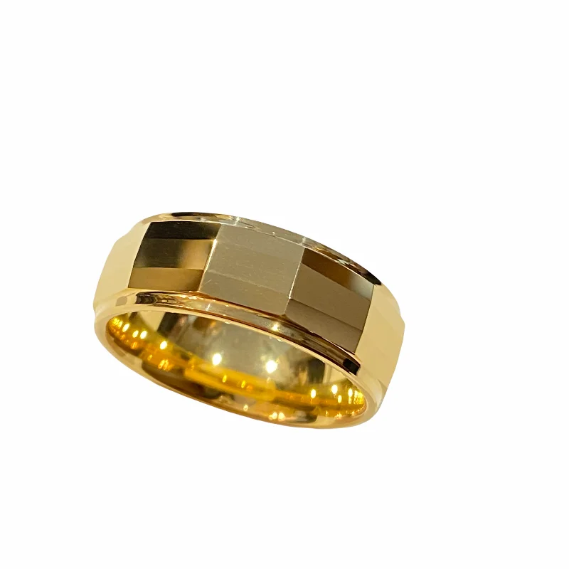 women’s gold-plated rings-women’s gold-plated rings-Joellery Gold Cut Ring