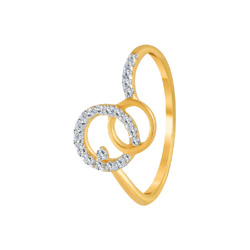 women’s classic solitaire rings-18KT (750) Yellow Gold And Diamond Ring For Women