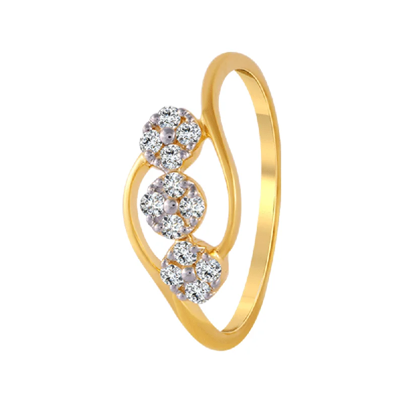 women’s adjustable gemstone rings-18KT (750) Yellow Gold And Diamond Ring For Women