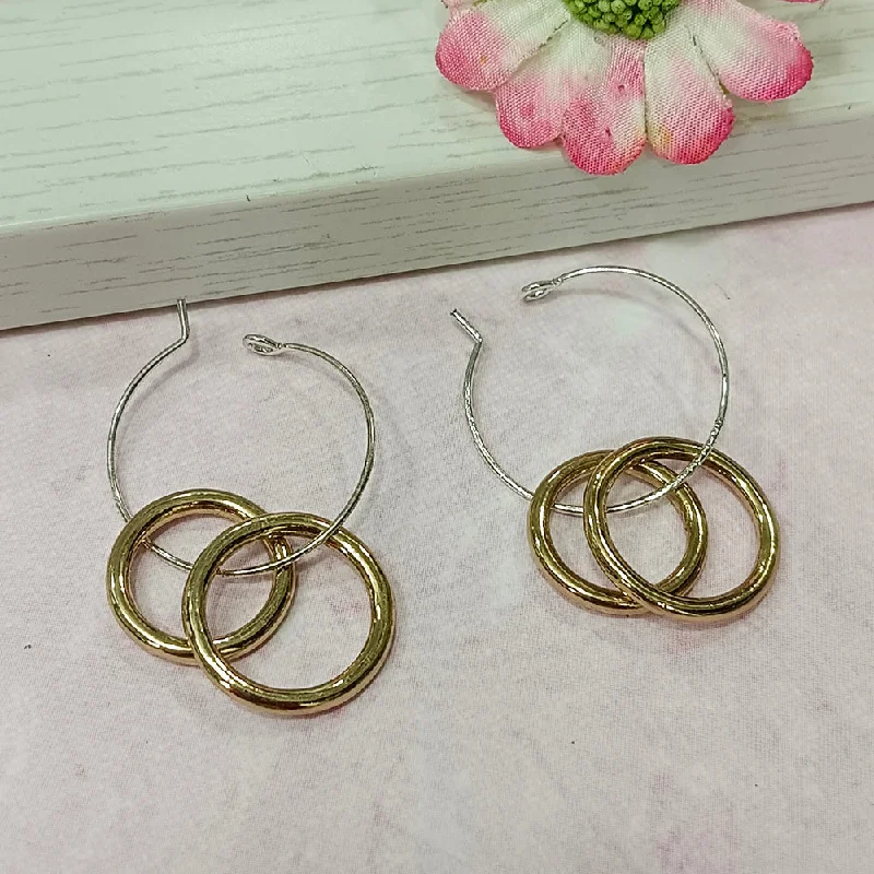 women’s matching earrings-Infinity Jewels Gold Plated Hypoallergenic Nickel Free Hoop Earrings