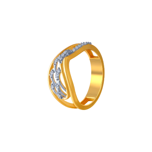 women’s men’s rings for women-14KT (585) Yellow Gold And American Diamond Ring For Women