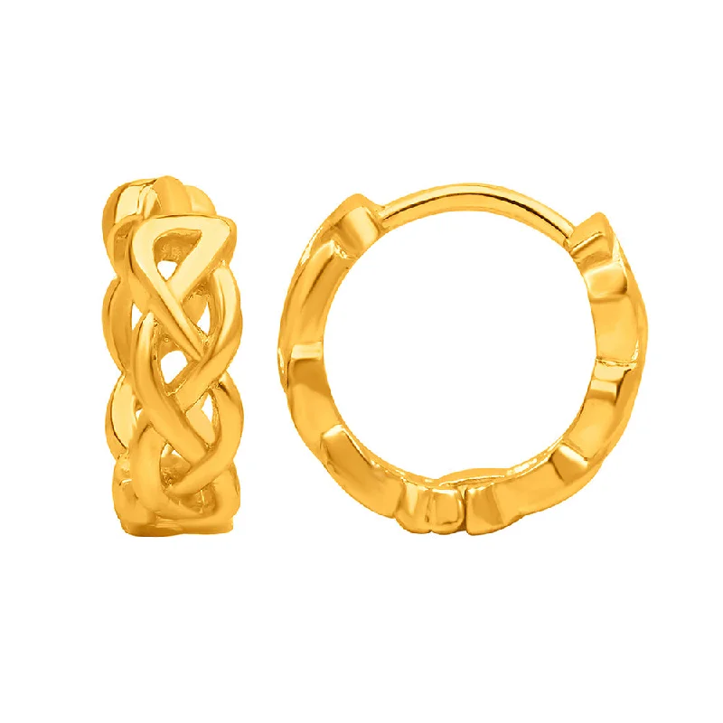 women’s cubic zirconia earrings-Mahi Gold Plated Exquisite Piercing Hoopp Bali Pair of Mens Earrings (ER1109764GMen)