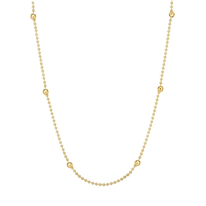 women’s luxury wedding necklaces-women’s luxury wedding necklaces-18K Yellow Gold Bead Station Necklace