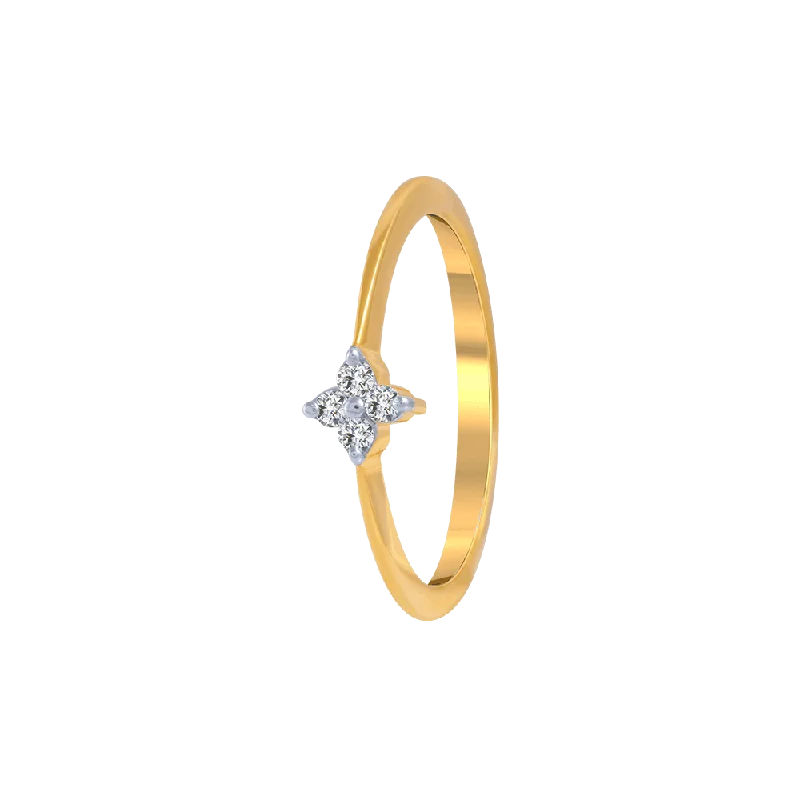 women’s round-cut rings-18KT (750) Yellow Gold And Diamond Ring For Women