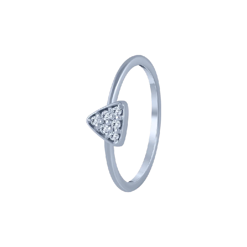 women’s vintage rings-18KT (750) White Gold And Diamond Ring For Women