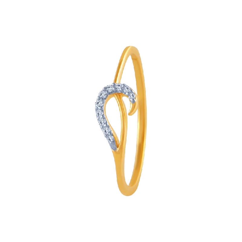 women’s solitaire rings-18k (750) Yellow Gold And Diamond Ring For Women