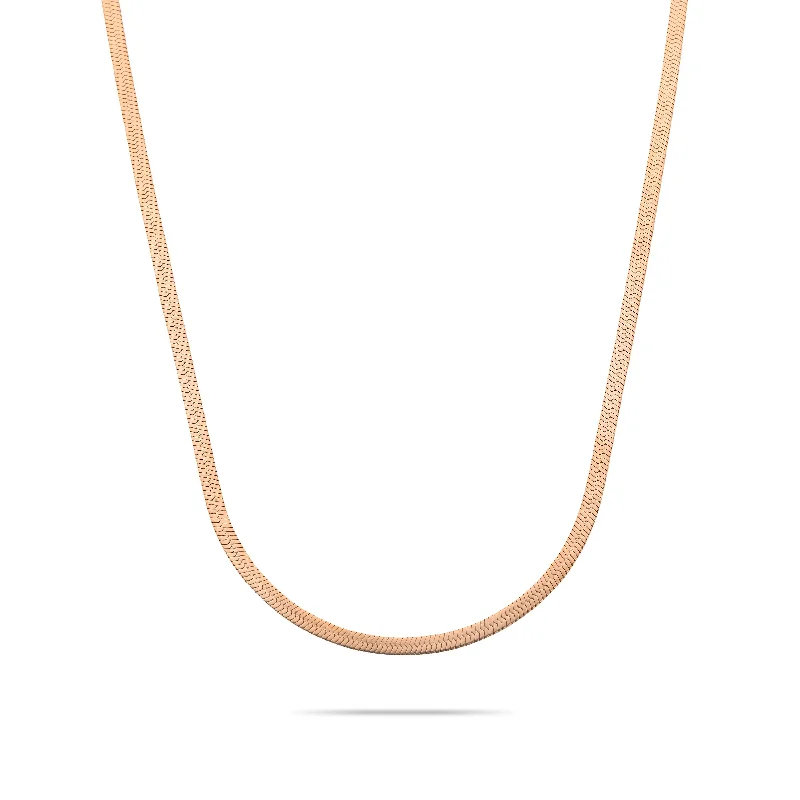 women’s silver-plated necklaces-women’s silver-plated necklaces-Snake necklace rosé gold