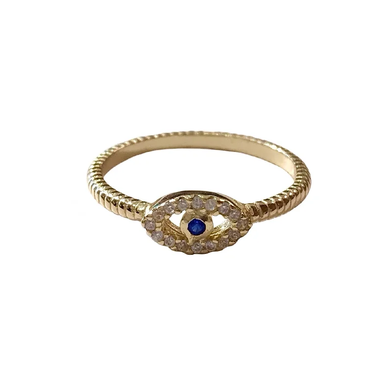 women’s celestial rings-women’s celestial rings-Evil Eye Striped Ring