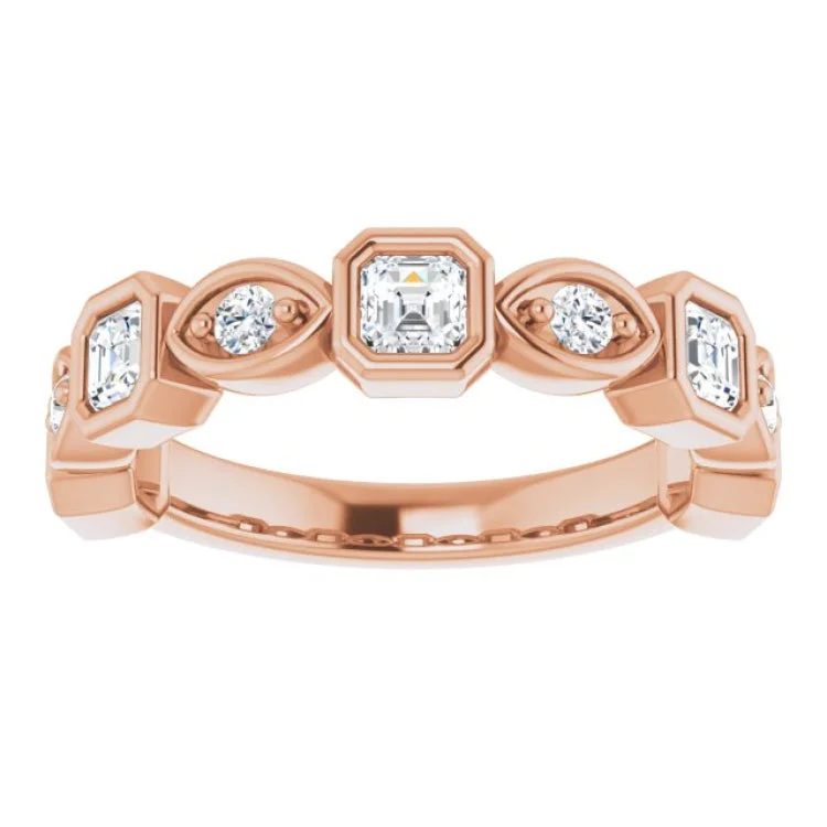 women’s rose gold rings-women’s rose gold rings-14K Rose 9/10 CTW Natural Diamond Anniversary Band