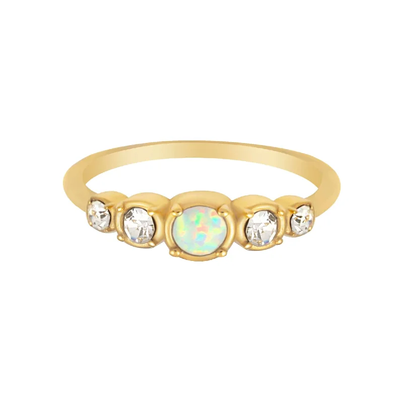 women’s geometric rings-women’s geometric rings-Hettie Opal Ring