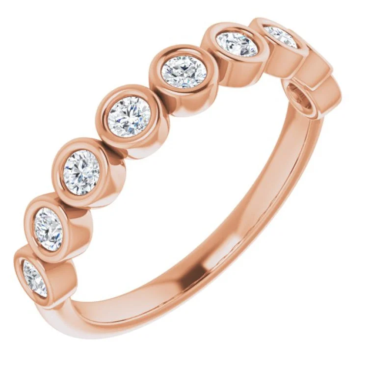 women’s sophisticated rings-women’s sophisticated rings-14K Rose 1/2 CTW Natural Diamond Anniversary Band