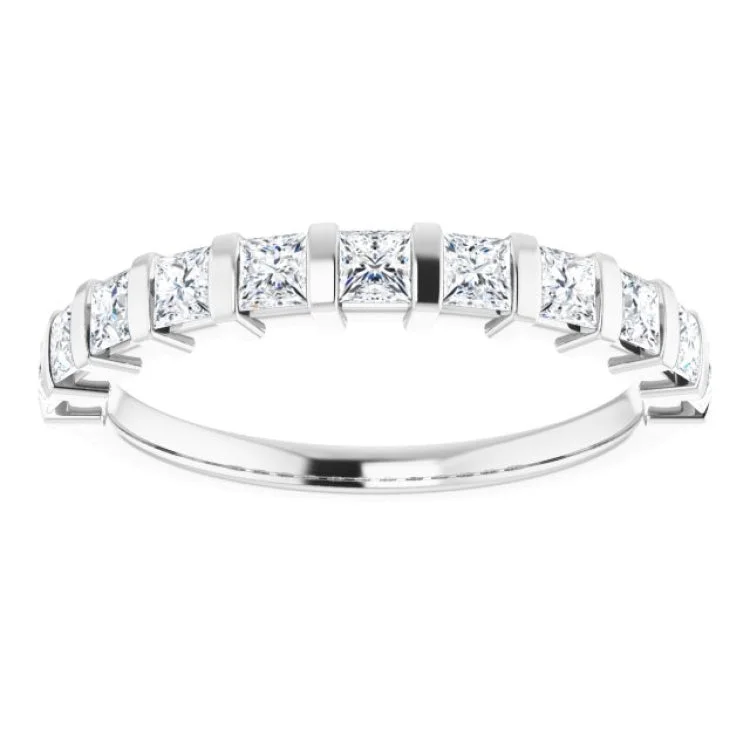 women’s round-cut rings-women’s round-cut rings-14K White 3/4 CTW Natural Diamond Anniversary Band