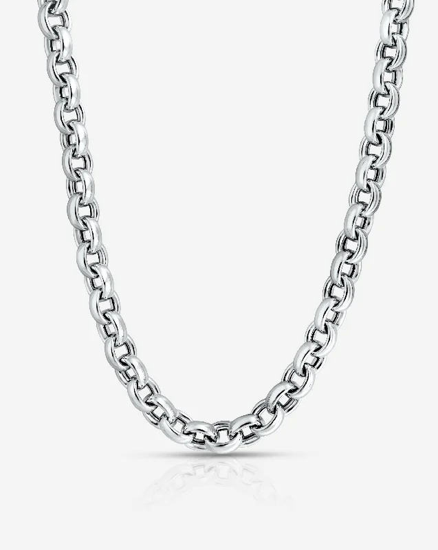 women’s layered necklaces-women’s layered necklaces-Sterling Silver - Round Link Chain Necklace