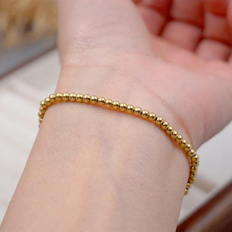 3mm Small Golden Beads Model Elastic String Model