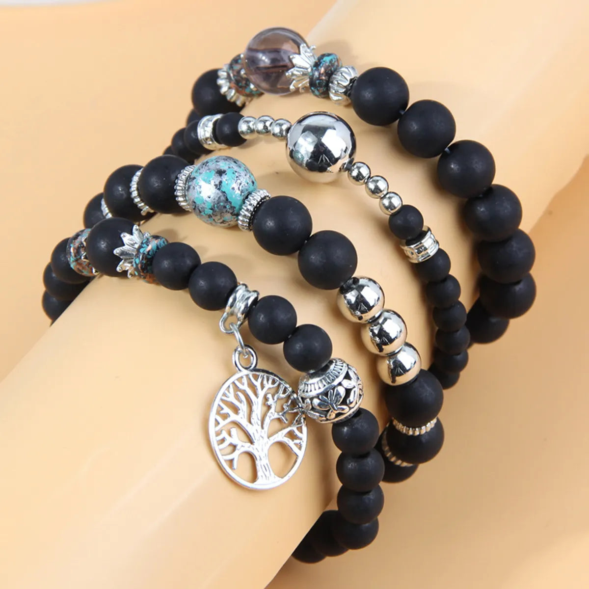 women’s sleek bangles-1 Set Ethnic Style Tree Alloy Resin Beaded Women's Bracelets